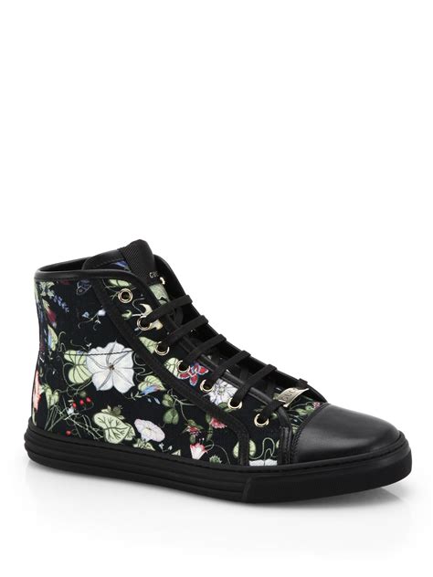 gucci floral high top sneakers